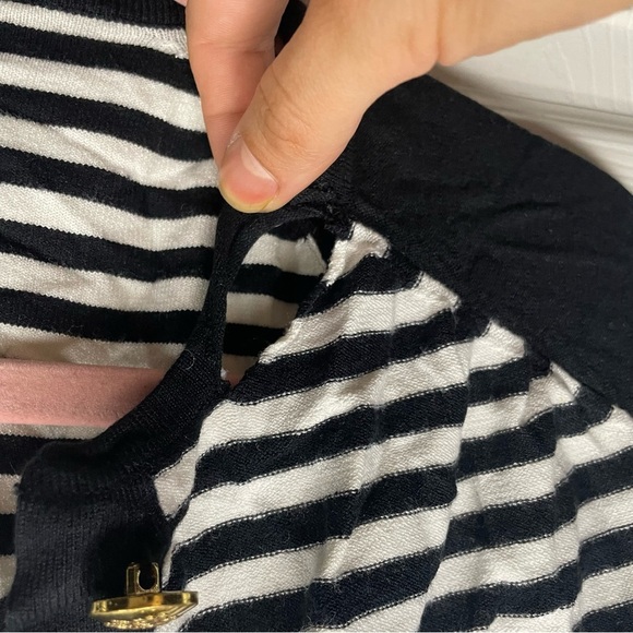 (Small) Larsen gray (revolve) black and white striped cardigan - Picture 3 of 5